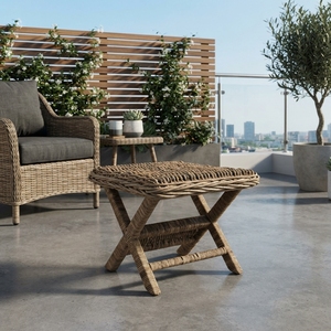 Natural Woven Rattan <b>Folding</b> <b>Stool</b> Portable Cross Leg Footstool Outdoor Garden Chair Setup Room Decor Pure Art Design - Product Image 5