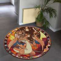 Alfombra de Lana con Diseño de Charizard, Decoración Personalizada para Comedor, Alfombra de Retazos Suave, No Tejida, Ecológica, con Respaldo de Látex