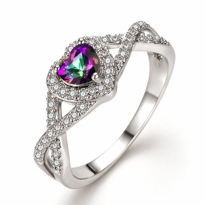 Anello a Cuore Intrecciato per Donne, Elegante Design a Croce, Accessorio Romantico per Dito - Product Image 1