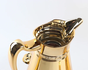 Flacon de théière de luxe isolé de 1000ml Nouveau design arabe Thermos écologique Pot de café en verre rose en boîte pour boire du thé au bureau - Product Image 2