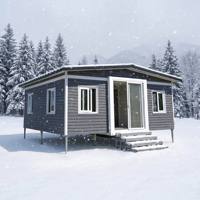 Maison conteneur de luxe extensible 3 chambres pour le Canada, maison de vacances préfabriquée avec haute résistance à la charge des neiges, homologuée UL pour l'électricité