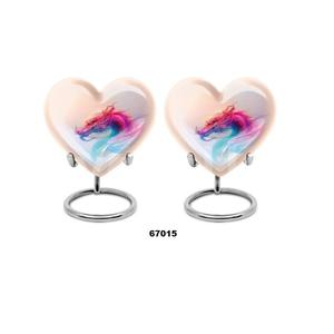 Urna Funeraria para Cenizas Humanas con Forma de Corazón y Libélula, Hermosa y en Oferta, con Soporte y Bolsa de Terciopelo Gratis - Product Image 3