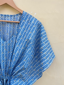 Caftan traditionnel indien fait à la main robe en coton fleuri coupe moderne Maxi longueur décontracté pour le printemps été automne hiver saison - Product Image 5