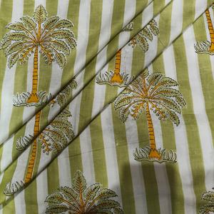 Organic Carded Lightweight Block Printed Cambric Fabric Custom Indian Handmade Cotton Activewear Running Dress Curtain Shirt - Product Image 4