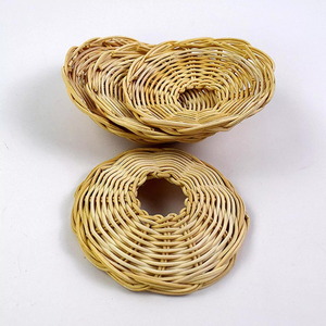 Lámpara de mimbre tejida a mano de estilo clásico, lámpara colgante de bambú rústico de lujo para el hogar, patrón redondo para sala de estar, Camping - Product Image 3