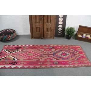 3x8.1 ft Vintage Turkish Rug, <b>Runner</b> Rug, Herki <b>Red</b> Wool Rug - Product Image 3