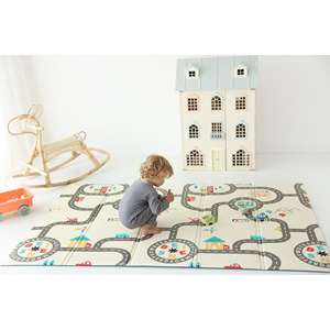 Tapis de jeu simple face 200x140x1,2 cm XPE pour bébé-Tapis de jeu enroulable en mousse imperméable et non toxique pour la course de voitures, protecteur et amusant! - Product Image 5