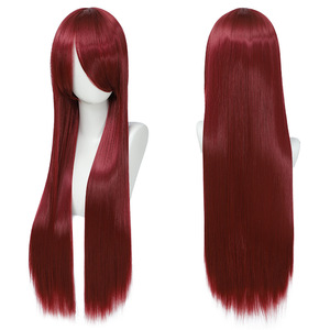 <span class=keywords><strong>Parrucca</strong></span> Sintetica Lunga 80 cm con Bottoni e Rete per <span class=keywords><strong>Donna</strong></span>, <span class=keywords><strong>Parrucca</strong></span> per Cosplay con Frangia Viola Chiaro, Rosa, Rosso, Blu, Biondo, Marrone, <span class=keywords><strong>Verde</strong></span> - Product Image 2