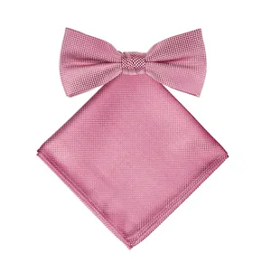 Top Most Selling Classic Trendy Design Men's Wear Micro Woven Bow Ties Hanky Set From Trusted Supplier