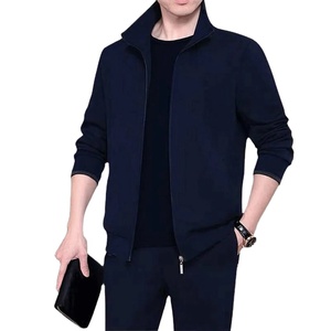 Ensemble deux pièces de sport décontracté pour hommes, style de rue d'automne et d'hiver-Cardigan à la mode, pull, haut à motif uni, pantalon, ensemble complet pour jeunes - Product Image 3