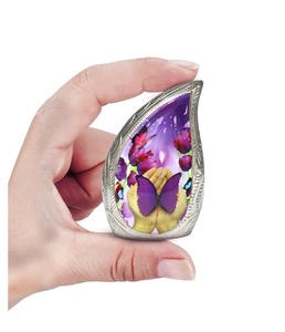 Urnas de lágrima moradas para cenizas Pequeñas-Urna de mariposa púrpura con bolsa-Urnas pequeñas para hombres, mujeres y bebés-Honra a su ser querido - Product Image 5