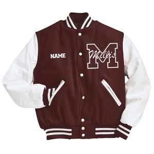 Vente en gros de vestes universitaires brodées sur mesure pour hommes 100% laine corps en cuir PU manches col montant Patchwork de style Letterman - Product Image 4