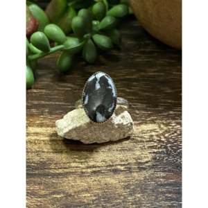 Natural White Buffalo Sterling Silver Statement <b>Ring</b> Size 6.25 <b>for</b> <b>Men</b> - Product Image 1