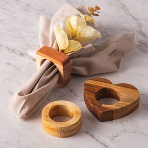 Rond de serviette en bois de couleur marron clair de forme ronde de la plus grande qualité, meilleur pour la décoration de mariage et de table - Product Image 6