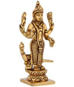 Murugan Idol Laiton Seigneur Murugan Statue Karthikeyan Idol Murugan Silai Laiton 12.7 CM Hauteur Laiton Couleur Or 1 Pièce, Religieux - Product Image 2