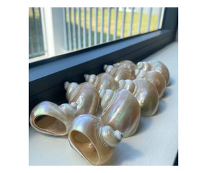 Servilleteros de Concha Marina de Cristal, Decoración de Fiesta Hecha a Mano Inspirada en el Océano - Product Image 3