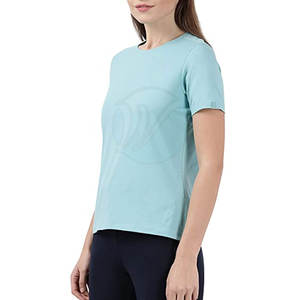 2024 O-cou coton T-Shirts pour femmes de haute qualité pakistanais été décontracté impression conception surdimensionné Simple avant Logo coréen solide - Product Image 2