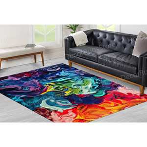 Tapis imprimé vibrant : moderne, grand, antidérapant, décoration de sol de luxe, tapis en chenille - Product Image 3