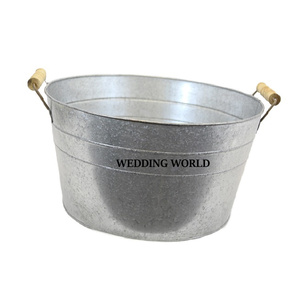 Vintage Galvanized <b>Planter</b> Round Shape <b>Garden</b> Ware Designer <b>Planter</b> High Quality Wholesale Fancy Metal <b>Planter</b> - Product Image 5
