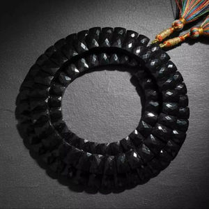 Collier bib en onyx noir naturel tendance de haute qualité avec perle d'eau douce et chaîne en argent, bijoux en onyx facetté - Product Image 1