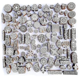 Khối Gỗ Tem Khối Bằng Gỗ Khối Khối In Ấn Tem Set, Nghệ Thuật Hình Dạng Thủ Công Trẻ Em Saree Biên Giới Tự Làm Henna Vải Tay Khắc - Product Image 1
