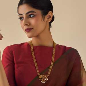 Antique Gold Plated <b>Necklace</b> 177759 Geometric Flower Shaped Beads Diamond & Religious Style Made of Brass Zinc Alloy for Wedding - Product Image 1