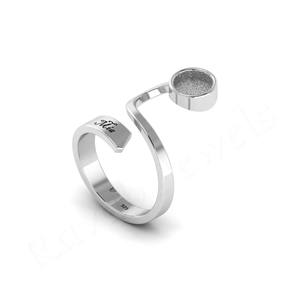 2025เทรนด์925สเตอร์ลิงเงินสเตอริง6มม. แหวนตั้งค่าฝาเปล่าขี้เถ้าเรซินทำงานน้ำนมแม่ทำด้วยตัวเองเครื่องประดับการค้นหางาน - Product Image 1