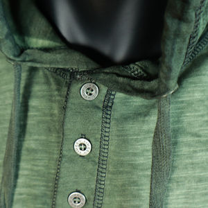 Wholesale Custom Embroidery 1 4 Button Kangaroo Pocket 300gsm 450gsm <b>Green</b> Fleece Heavyweight Blank <b>Hoodie</b> - Product Image 2