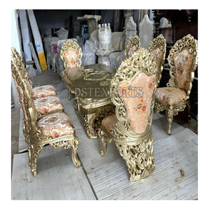 Juego de mesa de comedor de estilo Maharaja exclusivo en acabado dorado DST Exports Recién llegado Silla de comedor personalizada Muebles Canadá - Product Image 1