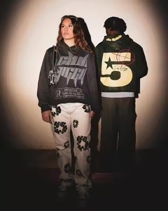 Sudadera con capucha de alta calidad lavada con estampado de hojaldre personalizado de fábrica Logo ropa de calle Unisex para hombre 400 Gsm algodón peso pesado Boxy sudaderas con capucha en blanco - Product Image 6