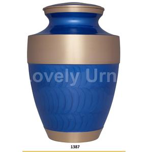 โกศผู้ใหญ่สําหรับงานศพทองเหลืองเงาของกองทัพเรือพร้อมแถบสําริดกว้างสําหรับเถ้ามนุษย์พร้อมถุงกํามะหยี่ฟรี - Product Image 1