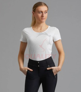 Nouvelle arrivée, haut d'équitation pour femmes, tissu extensible athlétique, évacuation de l'humidité, léger, performance, chemise d'équitation - Product Image 1