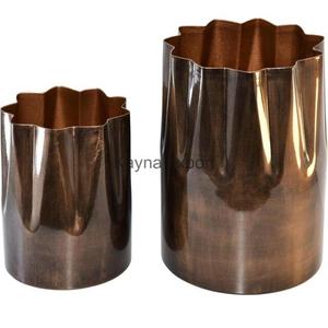 Diseño de textura de madera Cubo de champán de metal Cooper Acabado antiguo Restaurante y bar Encimera Colección de cubos de champán - Product Image 4