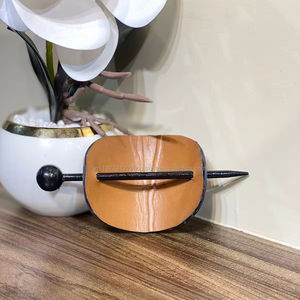 Handmade Genuine Leather <b>Hair</b> Stick <b>Barrette</b> with Flower Design Multiple Designs <b>Hair</b> Pin with Wood Stick Women <b>Hair</b> Slides - Product Image 6