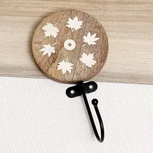 Brown Wooden Leaf Kids Towel Hook by MUGHALCRAFTS - Product Image 1