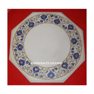 Nuevo diseño de mármol blanco puro con incrustaciones de forma octogonal, tocador de mesa, sala de estar, decoración duradera para el hogar, el mejor precio - Product Image 1