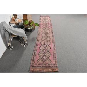 พรมตุรกีโบราณขนาด2.1 x สีน้ำตาล12.8ft, ผ้าขนแกะสานเรียบมีลวดลายปะติดสำหรับตกแต่งห้องนั่งเล่นหรือใช้ในห้องโถง - Product Image 4