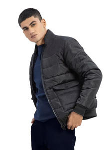 Manteau bouffant uni élégant pour hommes avec poches décontracté fermeture éclair à manches longues haut chaud pour City Walk Street veste bouffante pour hommes suspendus - Product Image 4