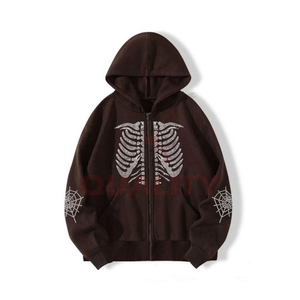 OEM 100% coton hommes sweats à capuche personnalisé Street Wear sport sweatshirts avec strass lettre logo pour l'automne/hiver prix bon marché - Product Image 2