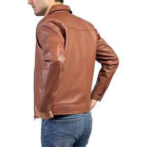 Chaqueta de Cuero Impermeable y Elegante para Hombre, Cierre de Cremallera de Alta Calidad, Ajustable, Tallas Grandes para Adultos, Colores Personalizados, Estilo Motociclista - Product Image 3