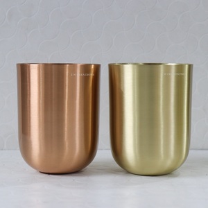 Laiton doré Pot De Bougie En Cuivre avec couvercle Premium Vide Cuivre bougies en Vrac avec Logo personnalisé sur la Cire conteneur votives Navires - Product Image 3