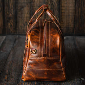 ALW Luxury Travel Weekender Sac de sport personnalisé en cuir pleine fleur véritable Bagage portable de grande capacité en polyester ODM/OEM - Product Image 4