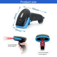 Escáner de Código de Barras Portátil EMT2200, Lector de Códigos QR 1D y 2D con Cable USB para Supermercado