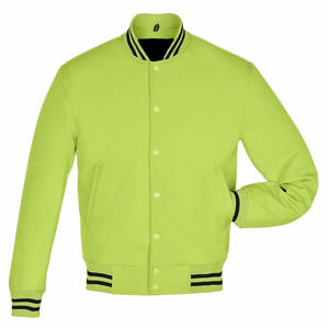 Chaqueta Varsity para Hombre, Color Sólido, Estilo Universitario, Cuerpo de Lana, Mangas en Contraste, Botones a Presión, Ropa Exterior Informal - Product Image 5