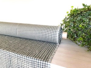 Tissu en lin à carreaux vert sauge non teints, lin de lin adouci lavé au mètre ou au mètre, lin à carreaux pour la couture - Product Image 2