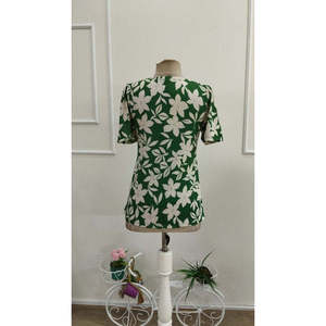 Chemisier Supreme à manches courtes et col en V pour femme, à motifs floraux, 36644 - Vert - Product Image 5