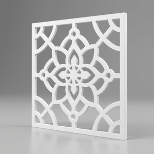 Panel decorativo de PVC cortado por CNC para separar ambientes, diseño Mandala Bloom, 600 x 600 mm, hecho en Alemania - Product Image 1