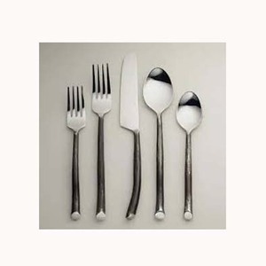 Nouveau personnaliser argent nickel couverts nourriture élégant en acier inoxydable avec audacieux rustique poignée ronde couverts couverts - Product Image 1