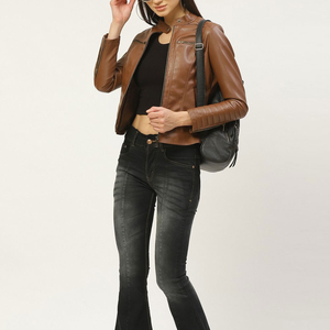 ¡Novedad de 2025! Chaquetas de cuero de diseño personalizado para mujer, chaquetas de cuero elegantes de alta calidad a la moda para mujer - Product Image 4