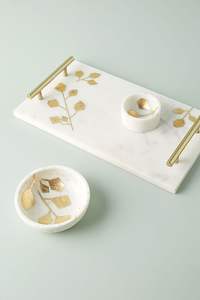 Tradicional mármol personalizado lujo decorativo latón tapa borde botes lujo mármol oro borde bloques diseño creativo - Product Image 6